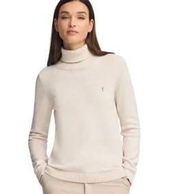 Gemêleerd gebroken witte coltrui van wolmix met geborduurd Rigby Go-logo