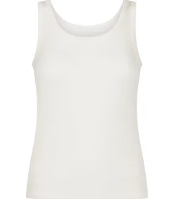 Geribde singlet van geborstelde jersey