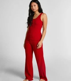 Geribde singlet van geborstelde jersey