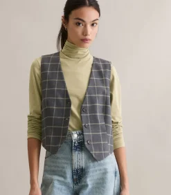 Geruit gilet regular