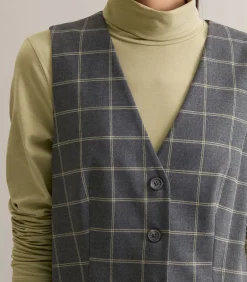 Geruit gilet regular