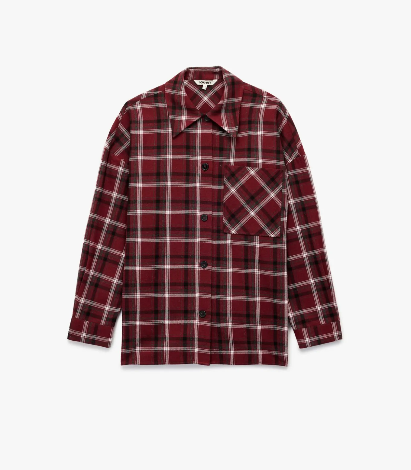 Geruite Lange Mouwen Flanellen Oversized Shacket