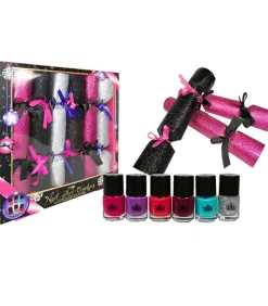 Geschenkdoos met 6 kerstcrackers "Nagellak"