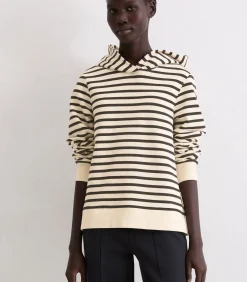 Gestreept sweatshirt met capuchon relaxed