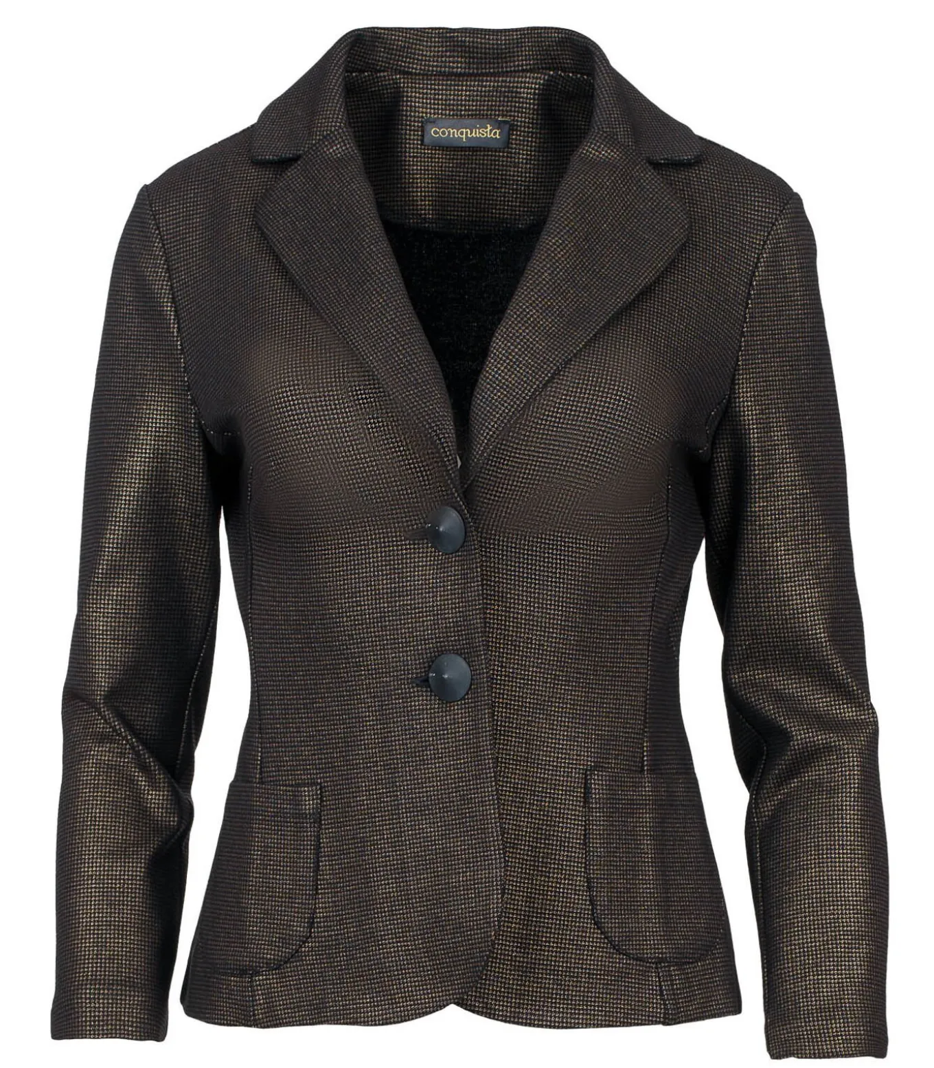 Getailleerd Punto di Roma-jack met print, met opgestikte zakken