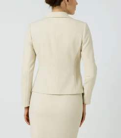 Getailleerde stretchgabardineblazer van katoen-viscosemix