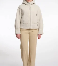 Gewatteerd faux omgekeerd lam jas Berken 40