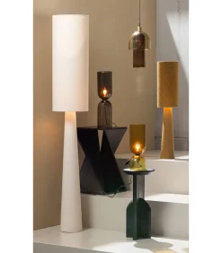 Gigi Hanglamp Dubbele Kap - Gehamerd Glas - Naturel - 31x22x22