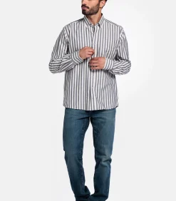 Giordano Brando Gestreept Overhemd – Navy