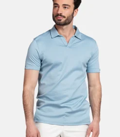 Giordano Liquid Cotton Poloshirt – Lichtblauw