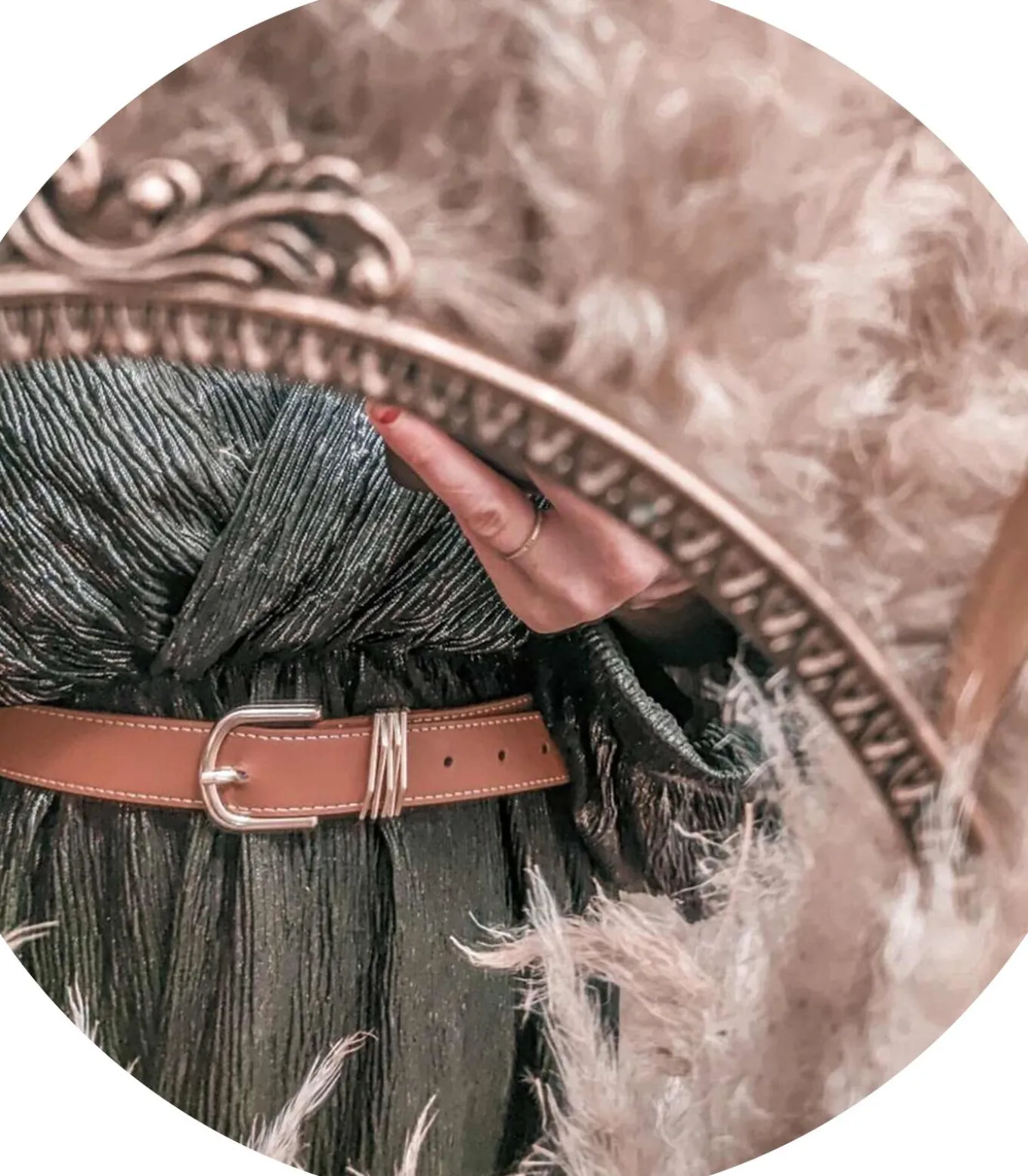 Gladde damesriem met Camel-juwelen