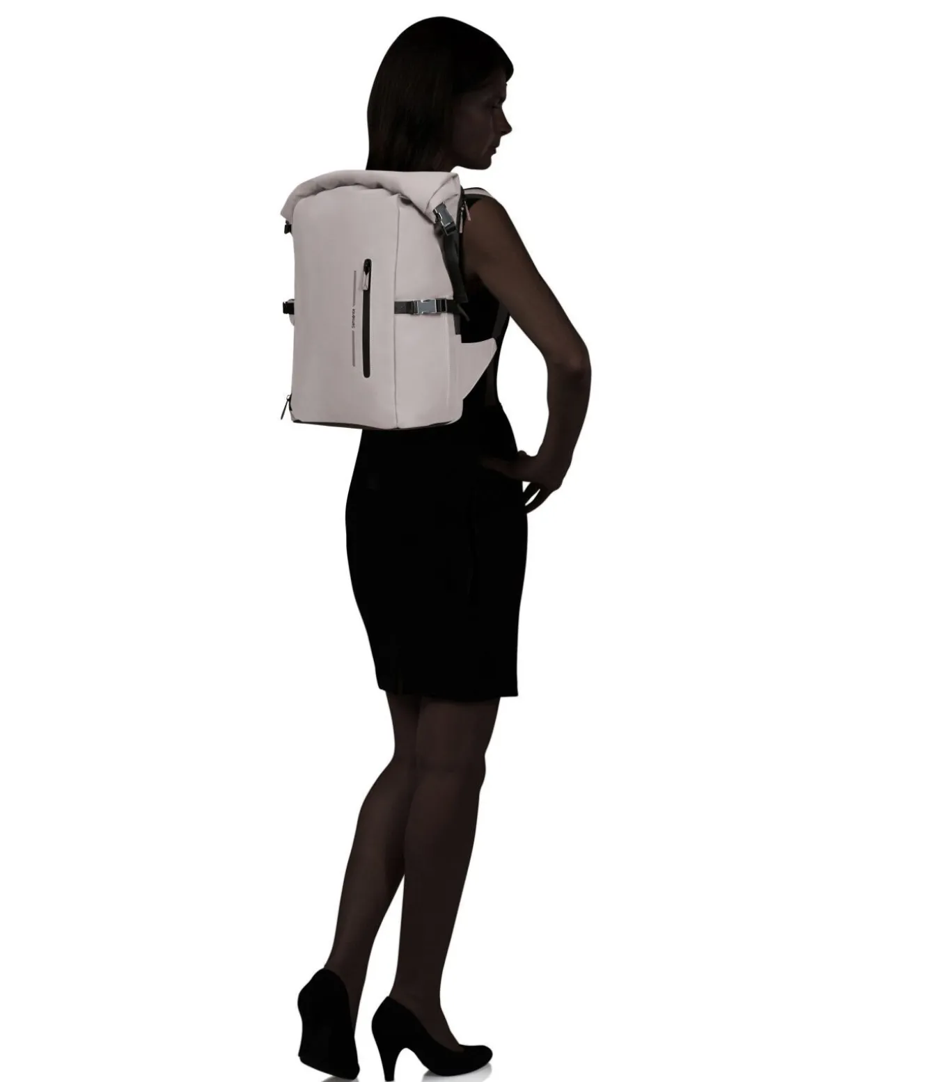 Glam-Go rolltop rugzak met laptopcompartiment 41,5 x 14,5 x 29,5 cm ASH ROSE