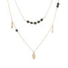Goud en obsidiaan ketting
