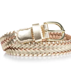 Goud gevlochten damesriem