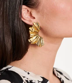 Gouden halve cirkel oorbellen