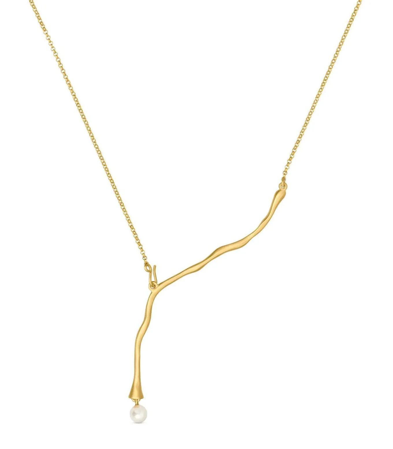 Gouden ketting Eclat met witte parel