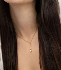 Gouden ketting Eclat met witte parel