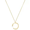Gouden ronde ketting Eclat met witte parel
