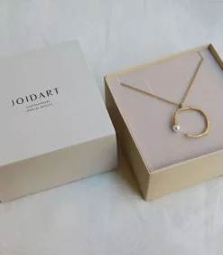 Gouden ronde ketting Eclat met witte parel