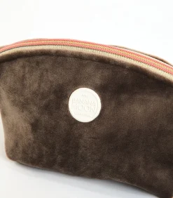 GRAPHITE LEYLAK Bruine fluwelen pouch
