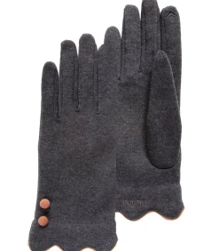 Grijze festonhandschoenen voor dames