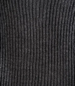 Grijze gebreide plastron met rits