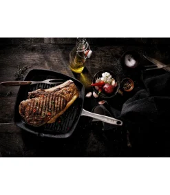 Grillpan Gietijzer 24 x 24 cm Cast Iron - alle warmtebronnen - Inductie