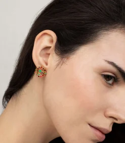 Grote gouden oorbellen Candy Colours