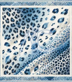 Grote zijden sjaal Blue Panther Zoé