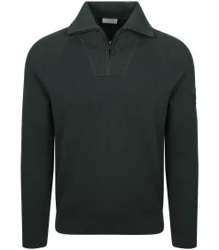 Half Zip Trui Tias Cooldry Knit Mosgroen