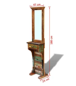 Halspiegel 47x23x180 cm massief gerecycled hout