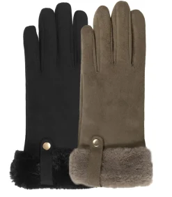 Handschoenen in kaki suède voor dames