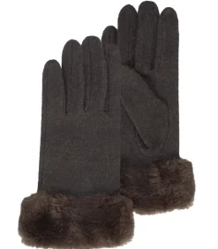 Handschoenen voor dames met touchscreen, wol Bruin