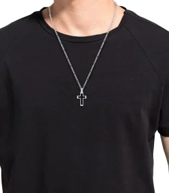 Hanger met motief voor mannen, kruis van roestvrij staal