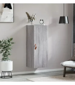 Hangkast 34,5x34x90 cm grijs sonoma eikenkleurig