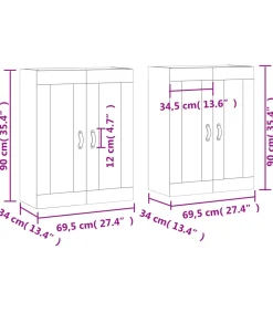 Hangkasten 2 st bewerkt hout wit