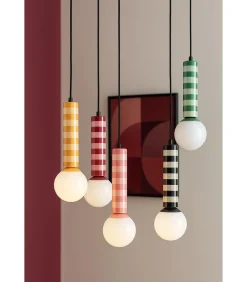 Hanglamp Rayado - Paars - 12x12x38cm