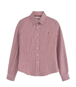 Hemd met marineblauwe vichy-ruitjes en Rigby Go-logo