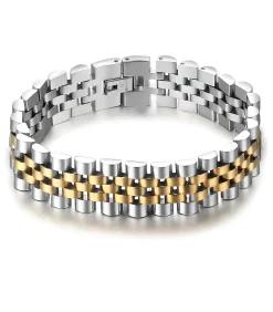Heren Armband Jubilee - Zilver / Goud Kleurig - Staal
