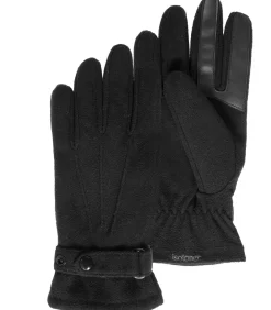 Herenhandschoenen in gerecycled fleece Zwart