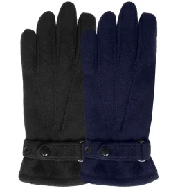 Herenhandschoenen in gerecycled fleece Zwart