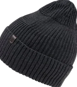 Herenmuts van gerecycled breisel, geribd Grijs