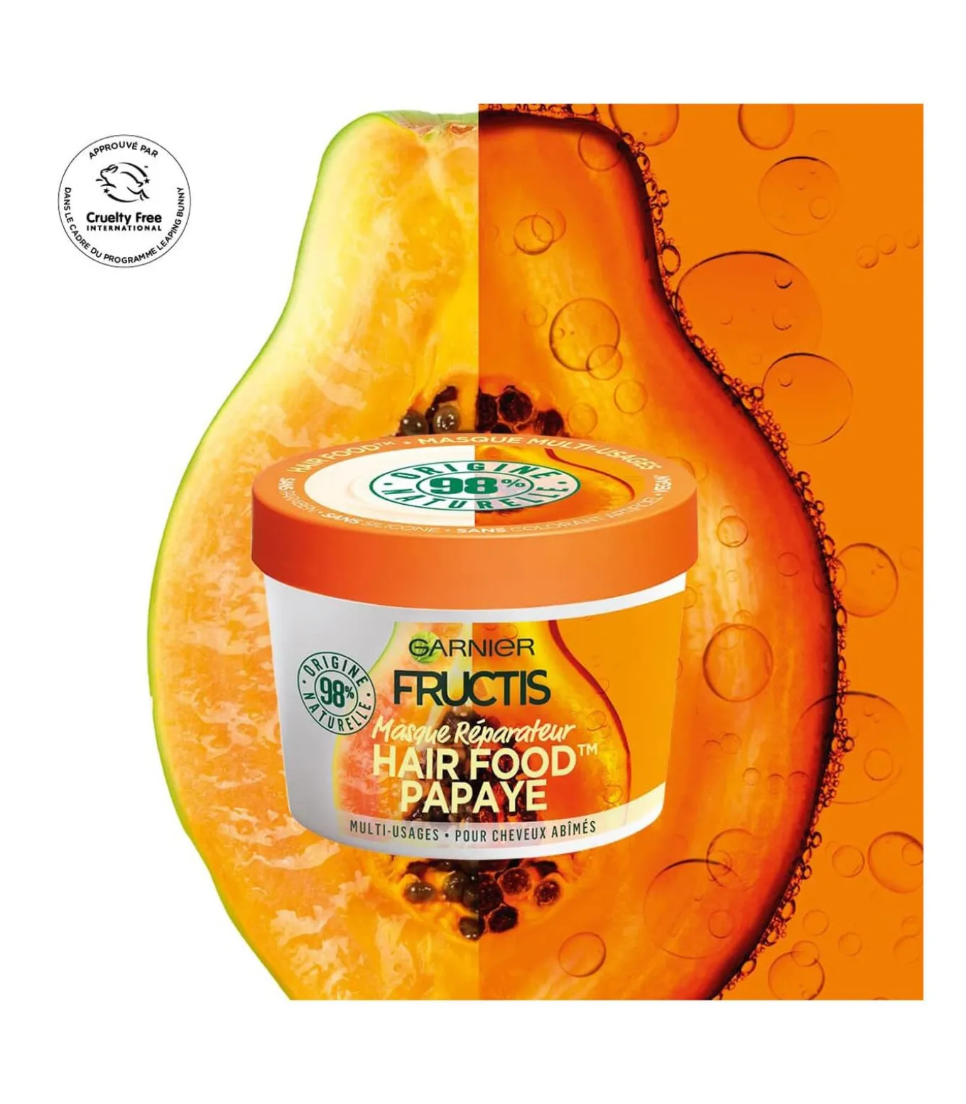 Herstellend Masker Fructis Hair Food - Papaja 390 ml