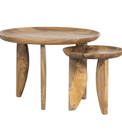 High Heels Bijzettafels - Mangohout - Naturel - Set van 2