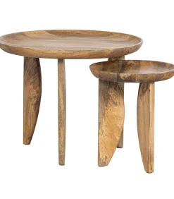 High Heels Bijzettafels - Mangohout - Naturel - Set van 2