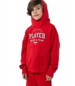 HJZ22 - Trui met kap - Rood