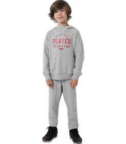 HJZ22 JBLM006 27M - Trui met kap - Lightgrijs