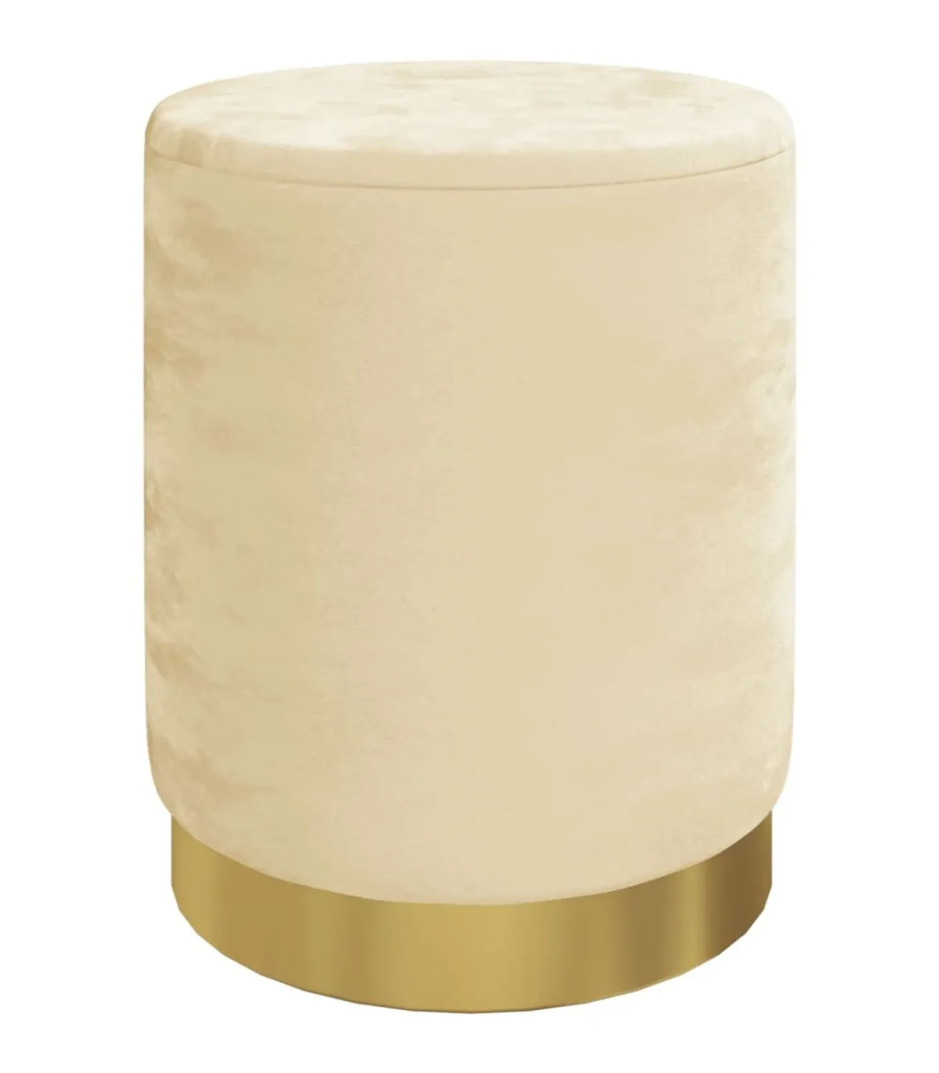 Hocker met opbergruimte rond fluweel 31 x 37 cm abrikooskleurig