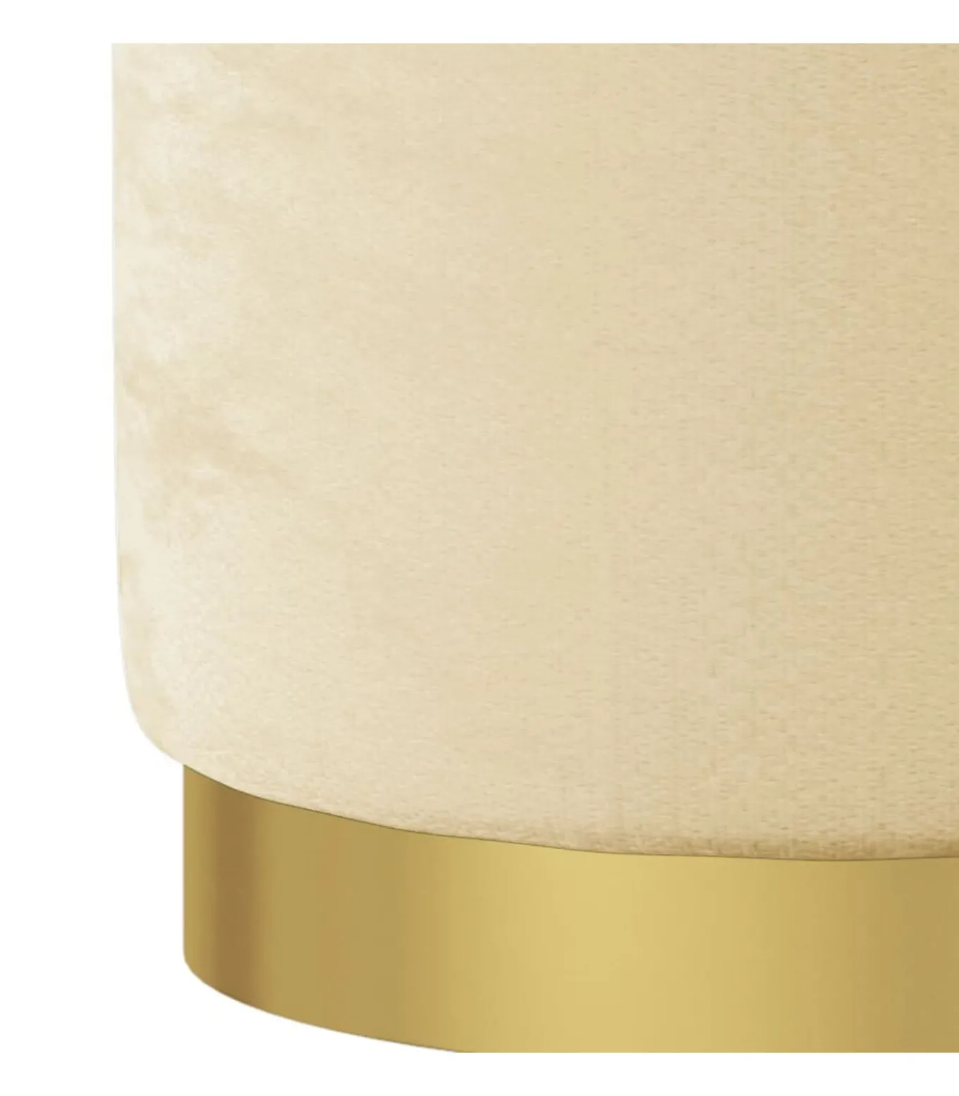 Hocker met opbergruimte rond fluweel 31 x 37 cm abrikooskleurig