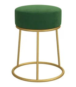 Hocker rond fluweel groen